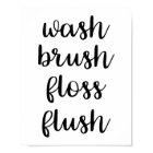 Wash Brush Floss Flush Poster