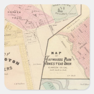 Wash Corners, Haywards Park, Niles, Pleasanton Square Sticker