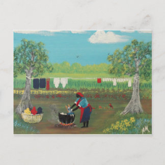 Wash Day in the Fifties Postcard