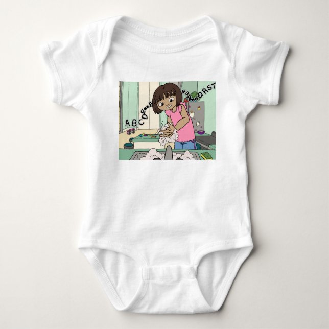 Wash Hands Baby Bodysuit (Front)