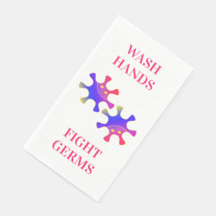 Wash Hands Fight Germs Napkin