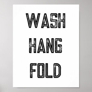 Wash Hang Fold Laundry Routine Poster