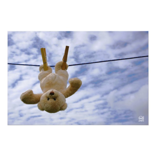 Wash line with cubob boar hanging to dry. photo print (Front)