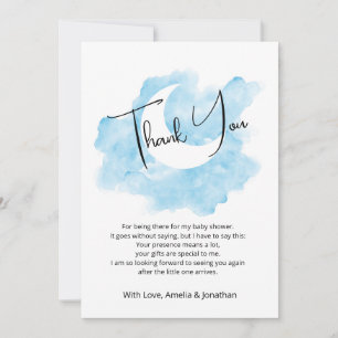 Wash Watercolor  Celestial Flat Thank You Card