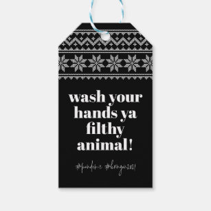 Wash Your Hands 2020 Funny Humour Sweater Stitch Gift Tags