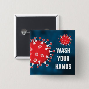 Wash Your Hands 2 Inch Square Button