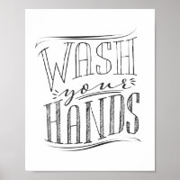 Wash Your Hands Bathroom Wall Art