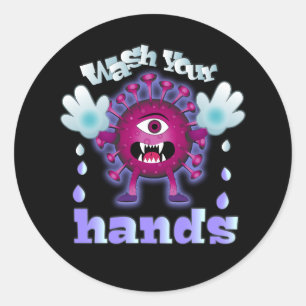 Wash Your Hands Classic Round Sticker