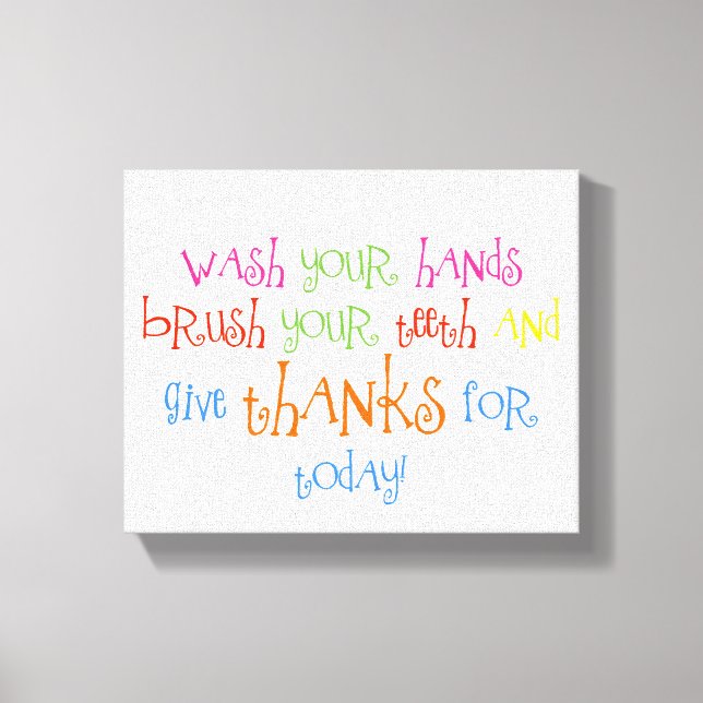 Wash Your Hands Give Thanks Bathroom Print Art (Front)