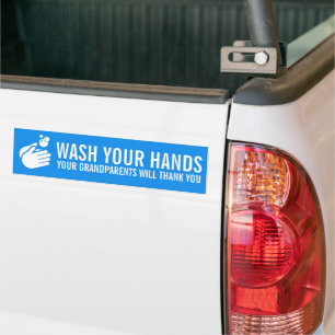 Wash Your Hands - GRANDPARENTS Coronavirus & Flu Bumper Sticker