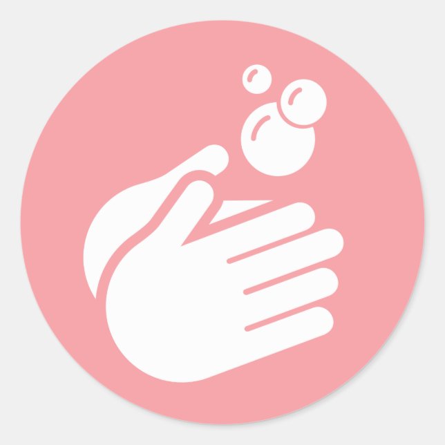 Wash Your Hands - Hand Washing Doctor Nurse & Flu Classic Round Sticker (Front)