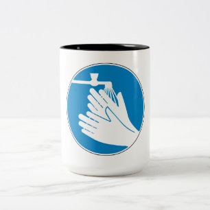 Wash Your Hands (Health and Safety) (Hygiene) Two- Two-Tone Coffee Mug