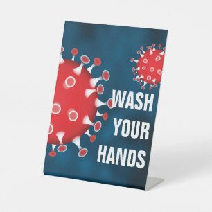 Wash Your Hands Pedestal Sign