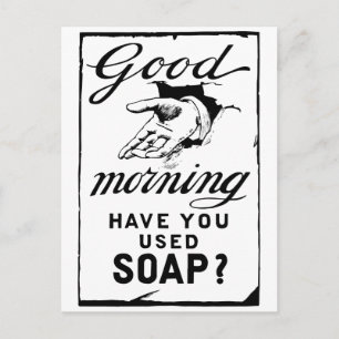 wash your hands- retro hygiene ad postcard