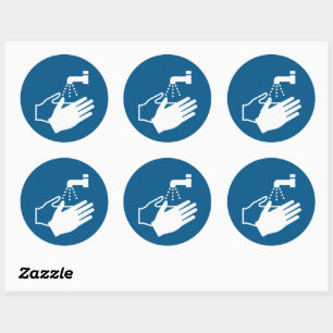 Wash your Hands Sign Classic Round Sticker