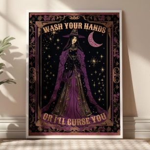 Wash Your Hands Tarot Card Witchy Bathroom  Poster