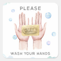 Wash Your Hands | Watercolor Illustration Sticker
