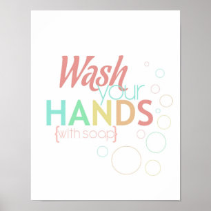 wash your hands - with soap - poster