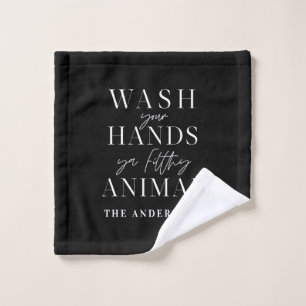 Wash your hands ya filth animal funny typography bath towel set
