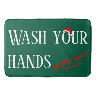 Wash Your Hands Ya Filthy Animal Large Holiday Mat