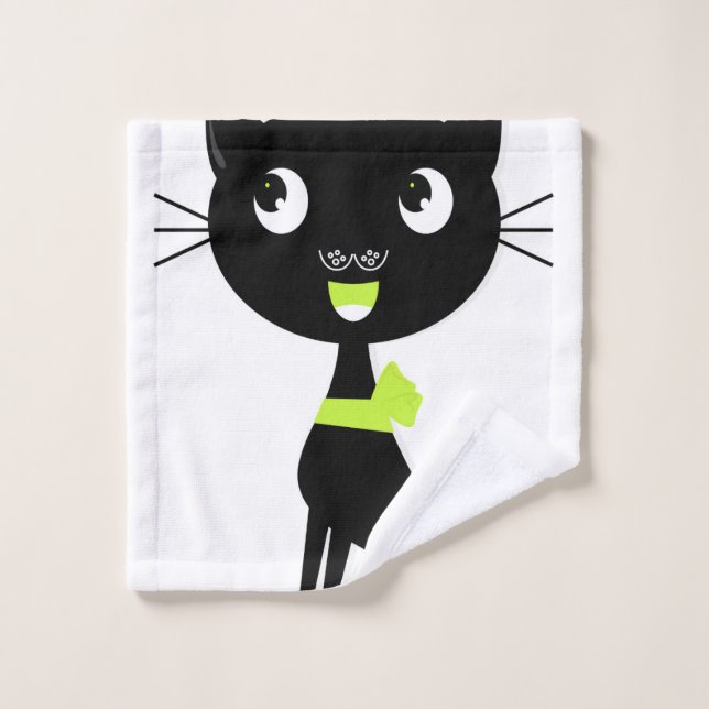 Washcloth black cat wash cloth (Wash Cloth)