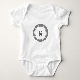 Washed Away! Grey Monogram Baby Bodysuit