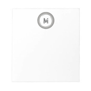 Washed Away! Grey Monogram Notepad