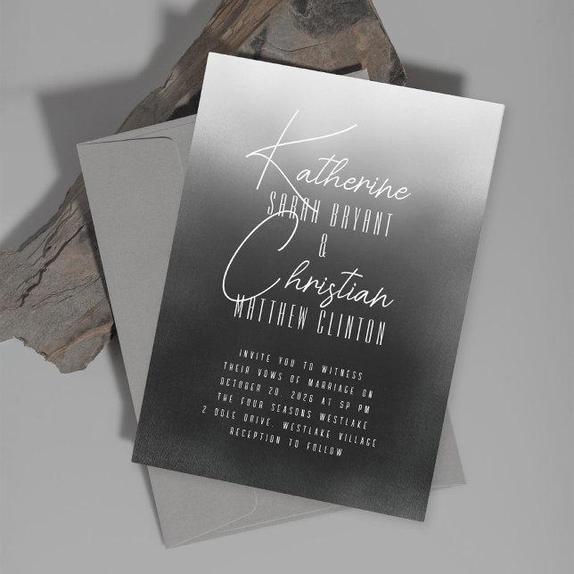 Washed Charcoal Wedding Invitation (Creator Uploaded)