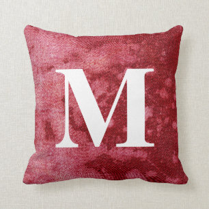 Washed Denim Design #10 with Monogram Throw Pillow