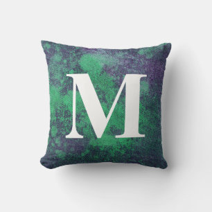 Washed Denim Design #2 with Monogram Throw Pillow