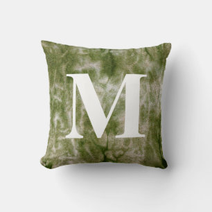 Washed Denim Design #3 with Monogram Throw Pillow