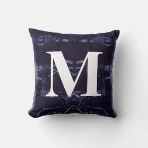 Washed Denim Design #8 with Monogram Throw Pillow