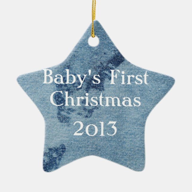 Washed Denim Design #9 at Emporio Moffa Ceramic Ornament (Front)