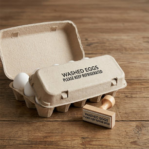 Washed Eggs Please Keep Refrigerated Chicken Duck Rubber Stamp