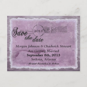 Washed Lav Vintage Rue Save the Date Postcards