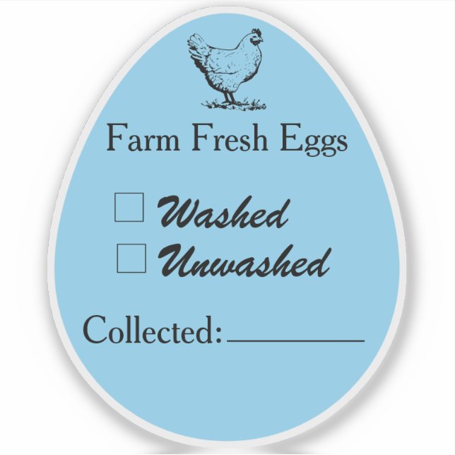 Washed or Unwashed Egg Sticker Collected Date (Front)
