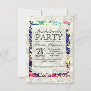 Washed Out & Multicolor Elegant Floral Collage Invitation