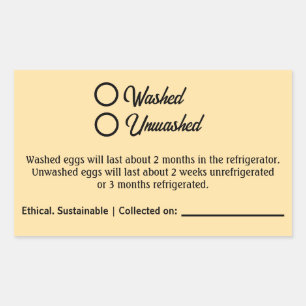 Washed Unwashed Chicken Egg Carton Packaging Sticker