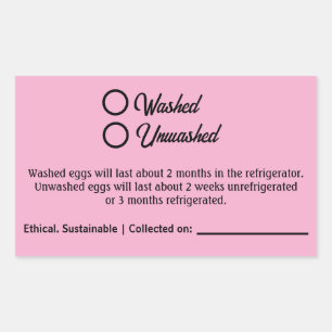 Washed Unwashed Chicken Egg Carton Packaging Sticker