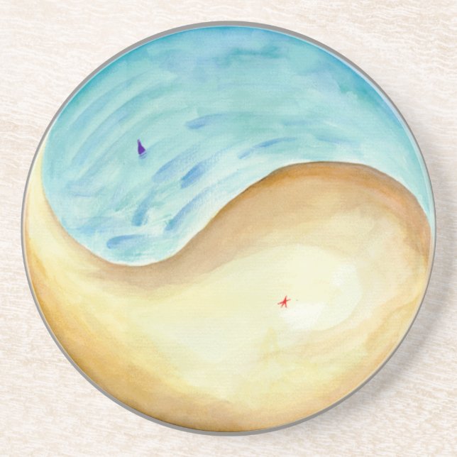 "Washed Up and Swept Away" Mandala Drink Coaster (Front)