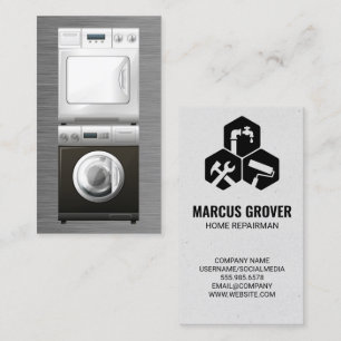 Washer and Dryer Appliance Repair Services Business Card