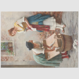 Washerwomen Sharing the News in an Italian Village Tissue Paper