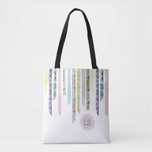 Washi Tape Pastels DIY & Crafts Monogram Tote Bag