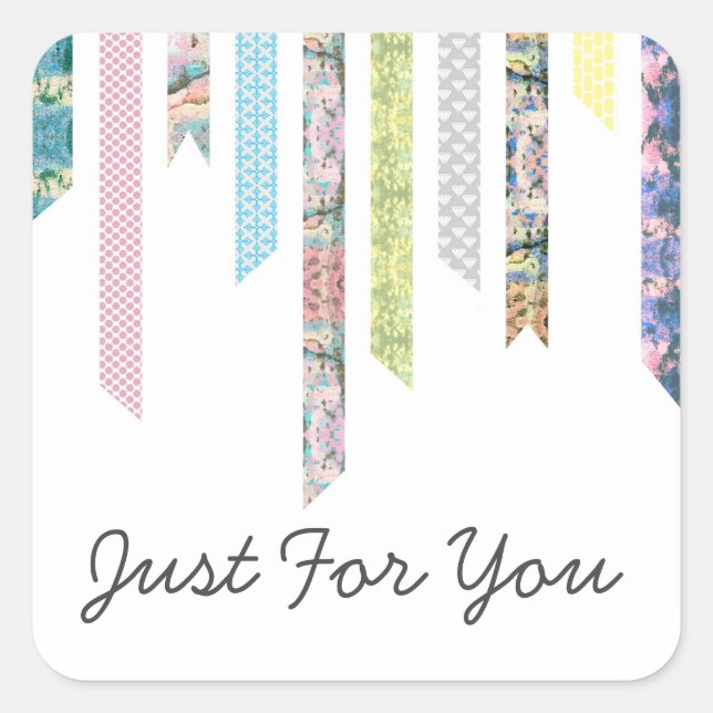 Washi Tape Pastels | DIY & Crafts | Personalized Square Sticker (Front)