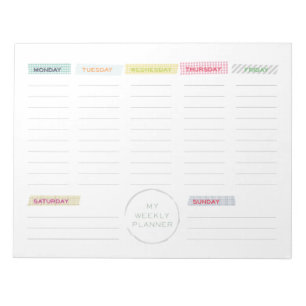 Washi Tape Weekly Planner Notepad