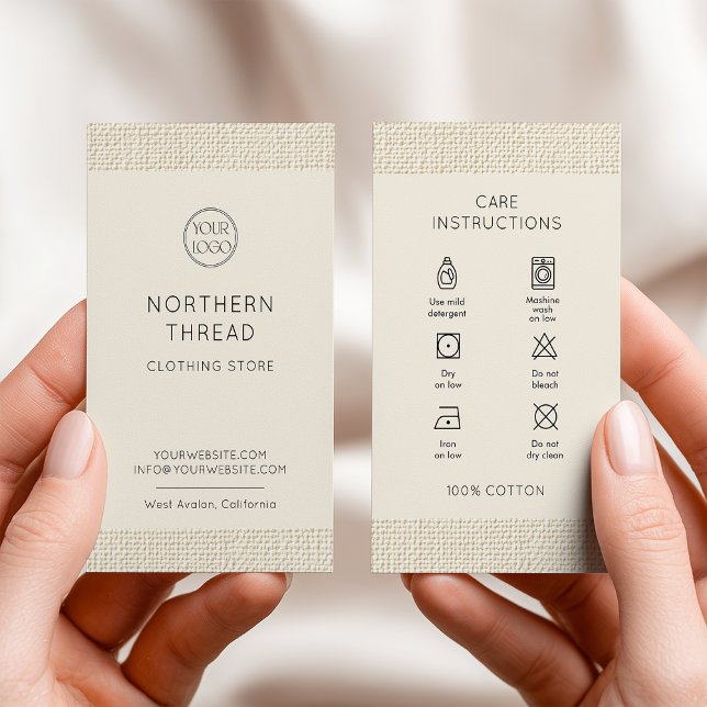 Washing Care Instructions Logo Clothing Business Card (Creator Uploaded)
