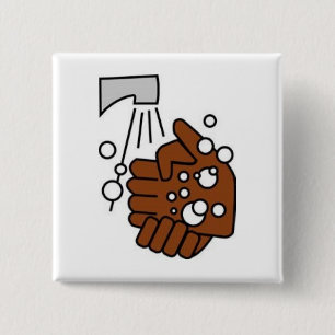 Washing Hands 2 Inch Square Button