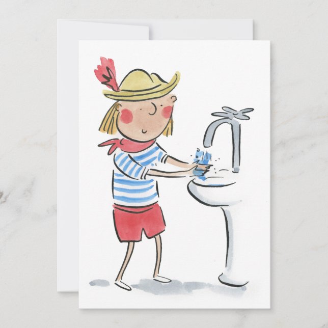 Washing hands invitation (Front)