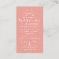 Washing Instructions Clothing Shirt Care with Sun