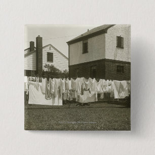 Washing line outside houses 2 inch square button